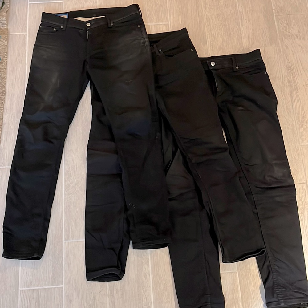 3 Pairs of ACNE STUDIOS Slim fit Black denim Jeans Size 32x32.